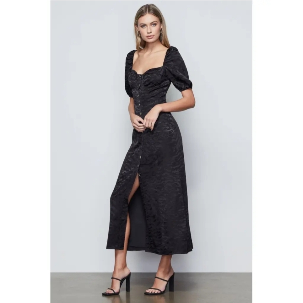 Good American | Sweetheart Neckline Black Midi Dress L, Black‎ - Picture 2 of 10
